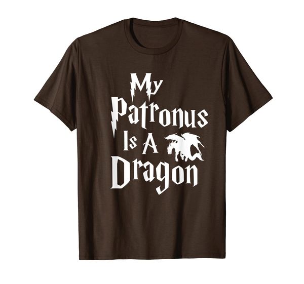 

my patronus is a dragon t-shirt, White;black