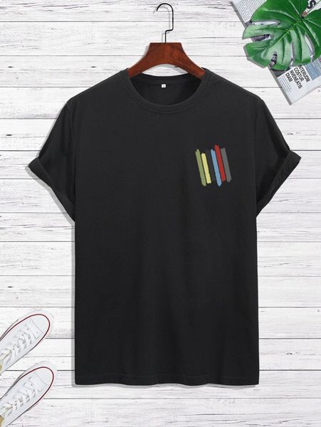 

men brush print tee m4dp#, White;black