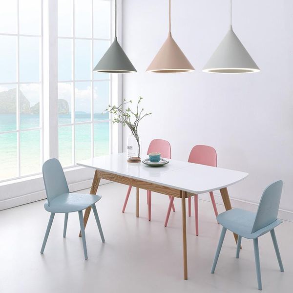

pendant lamps modern led light fixture with aluminum lampshade for diningroom cafe bar restaurant nordic cone hanging lamp lampadario