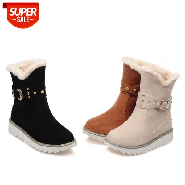

lcizrong 2019 winter snow boots for women rivet plush travel warm ladies boots #6o73, Black