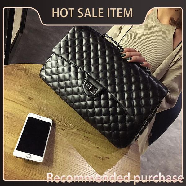 

women capacity large flap bag designer-for black quilted purse shoulder handbag crossbody chain travel satchel pibwn