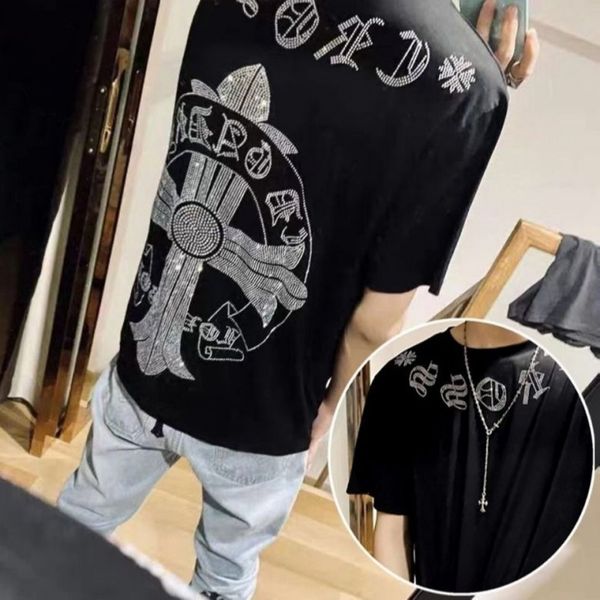 

brand summer 2021 short sleeve pressed brick croxine loose couple t-shirt casual solid color men's fashion, White;black