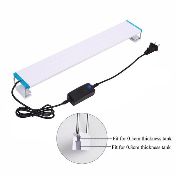 

aquariums lighting 220v 18-58cm fish tank extensible waterproof clip-on lamp super slim aquarium led aquatic plant growing light