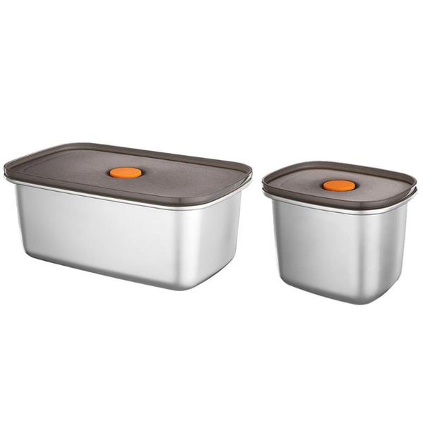 

storage bottles & jars stainless steel bento box leakage-proof lunch fresh-keeping fruit containers refrigerator sealing