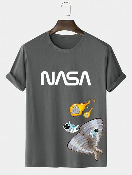 

men astronaut & letter graphic tee x3du#, White;black