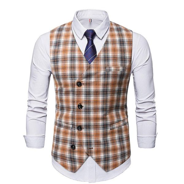 

men's vests men four seasons waistcoat single breasted suitvest, Black;white
