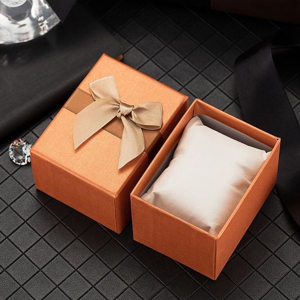 

watch boxes & cases fashion gift box bow not sell separately paper pink color no logo, Black;blue