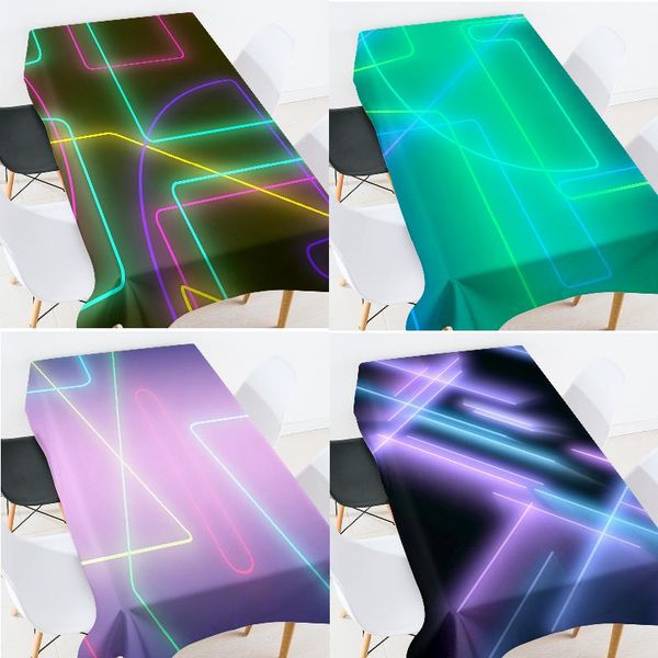 

table cloth color fluorescent lines rectangular room decor aesthetic dinning decoration set picnic blanket
