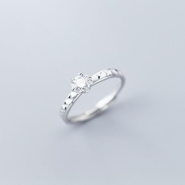 

wedding rings genuine 925 sterling silver simple cute dazzling square cz open finger ring for women girl jewelry, Slivery;golden