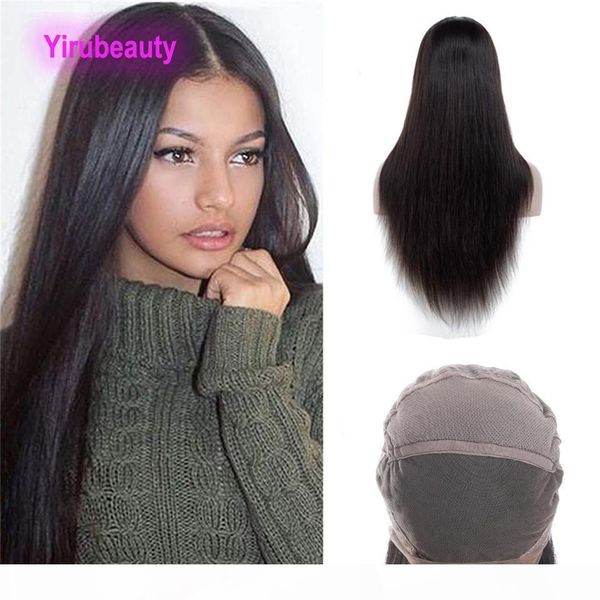 

malaysian human hair products 180% density straight wholesale yirubeauty silky straight natural color full lace wigs straight 10-26inch, Black;brown