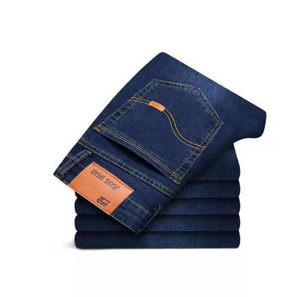 

men's jeans 2021 fashion casual four seasons loose slim straight pants blue overalls