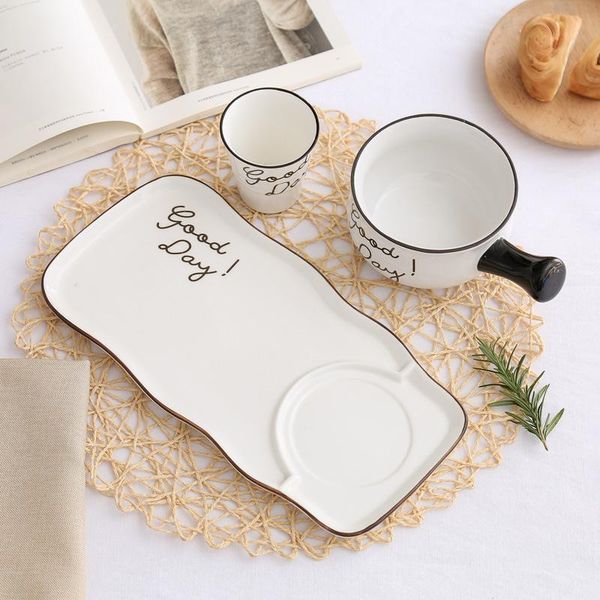 

dishes & plates national style el ceramic tableware set rectangular plate dish household western breakfast