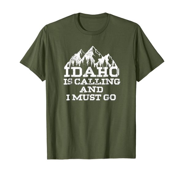 

idaho is calling and i must go mountains t-shirt, White;black