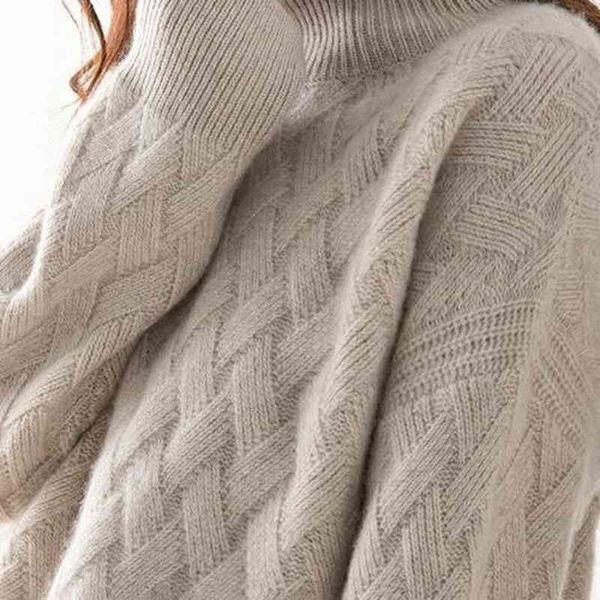 

women's sweaters nova camisola de caxemira mulher gola alta casual blusas outono inverno preguiÃ§oso vento solto grosso pulÃ´ver fundo vn, White;black