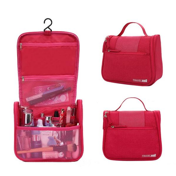 

cosmetic makeup case women large capacity storage suitcase organizer bag traveling pouch hanging hook toiletry bags 6 colors