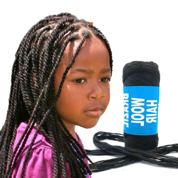1 pc 70g / bola 10 ply peruca africano cabelo fio artificial 100% polipropileno mão trança cabelo curto cabelo encaracolado cabelo dreadlocks gb001 y211129