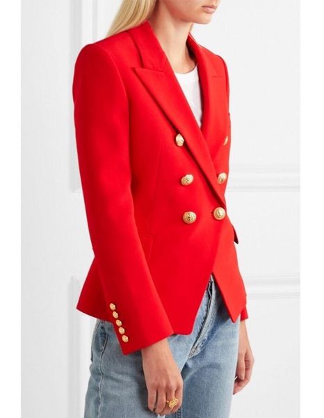 

women's suits & blazers [7evening] - classic design solid red double breasted blazer fitted shoulder pad peaked lapels woman fashion 20, White;black