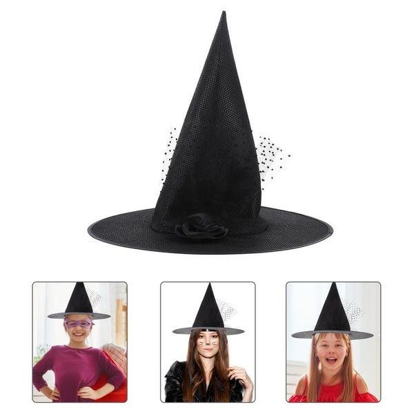 

party hats 1pc cosplay decorative witch hat gauze rose design props