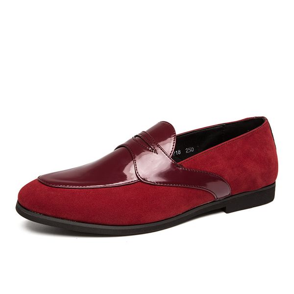 

Patchwork Red Men Loafers Party Wedding Club Man British Formal Shoes Soft Lightweight Gentleman Flats Slip on, Black men shoes