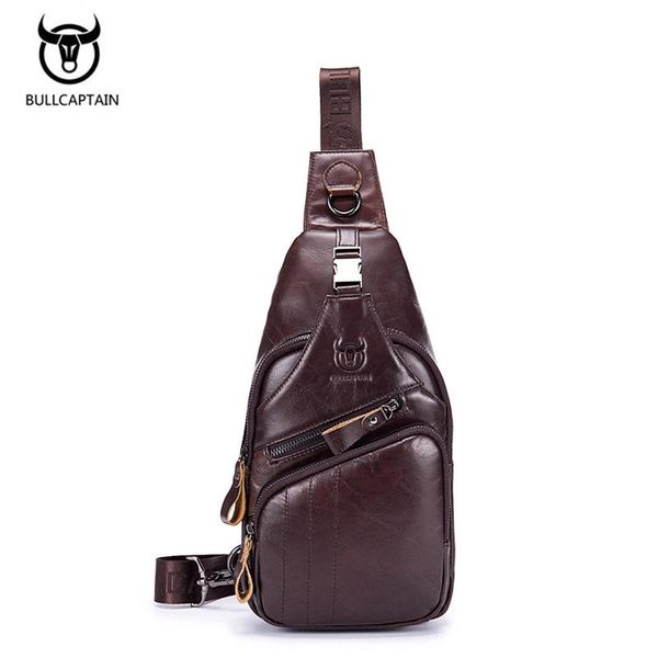 

waist bags vintage casual genuine cowhide men chest bag small messenger for man shoulder large capacity retro
