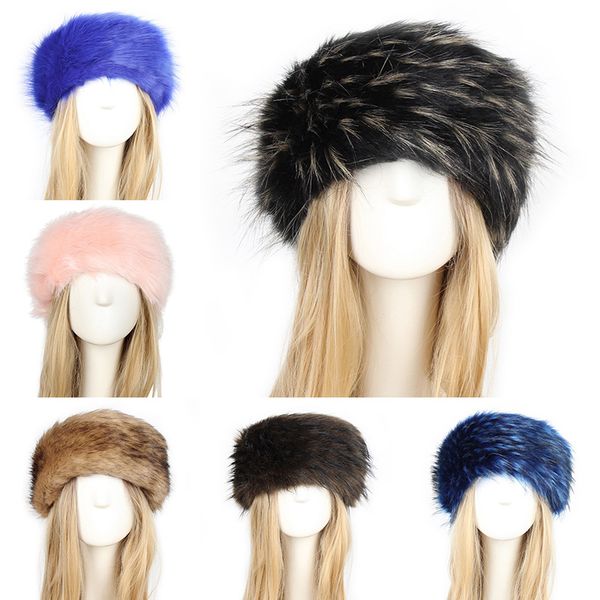

fur hat for women men natural thicken fluffy fur hat russian winter thick warm ears faux fur cap earwarmer bomber hat, Blue;gray