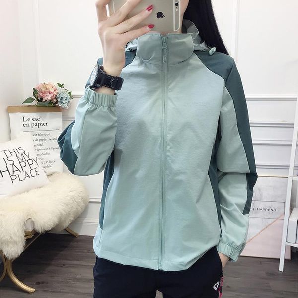 

women's jackets 2021 spring and autumn korean fashion ladies sports casual hoodie cardigan thin mountaineering outdoor jacket, Black;brown