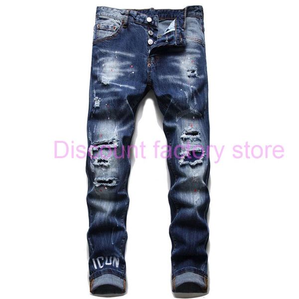 

unique men ripped slim fit jeans fashion skinny washed mens frayed motocycle denim pants hip hop stretch biker trousers 1090, Blue