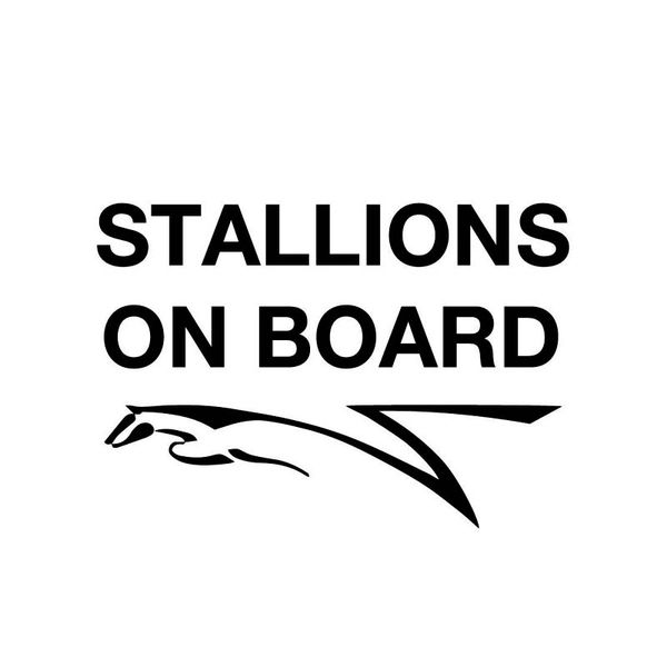 

16cm*13.6cm stallions on board vinyl car motorcycle sticker decal black silver c14-0258