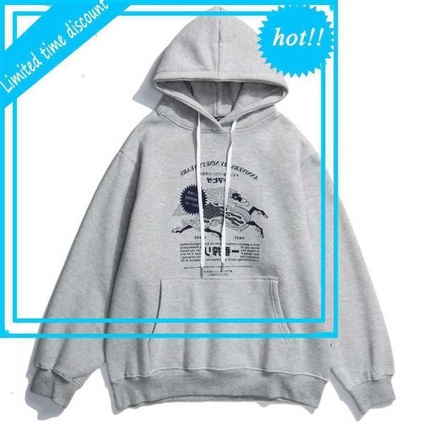 

print fleece hooded sweatshirts hoodies 2021 fashion hip hop pullover streetwear hoodie casual gray white, Black