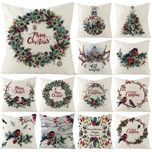 

pillow case 2021 christmas cushion 45x45cm cover decorative throw home decoraton