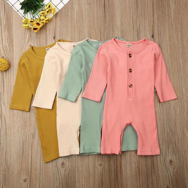

jumpsuits 0-18m baby solid one-piece romper born babies girl boy long sleeve rompers cotton jumpsuit outfits clothing, Blue