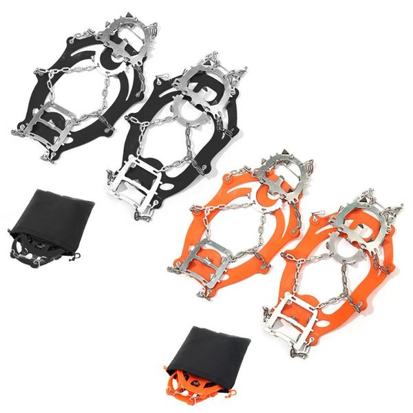 

cords, slings and webbing anti slip ice gripper spikes cleats snow shoe crampons travelling 18 teeth outdoor climbing easy carrying portable
