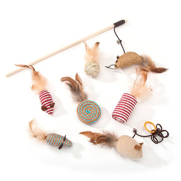 

cat toys interactive stick fishing rod game wand feather toy with bell pet supplies accessory products nn50wj