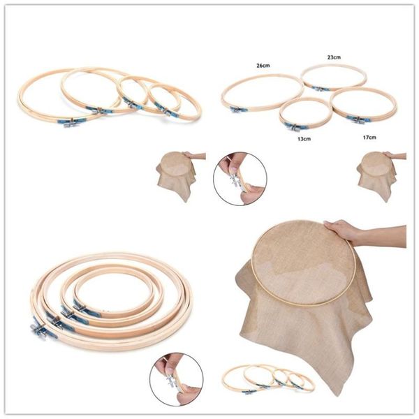 

13/17cm cross stitch machine bamboo frame embroidery hoop ring round hand diy needlecraft household sewing tool, Black