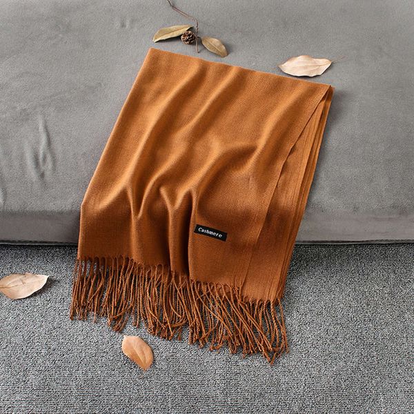

designer autumn and winter new cashmere women's classic versatile thermal tassel shawl annual meeting scarf, Blue;black