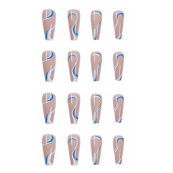 

false nails 24pcs manicure fake nail decor full cover artificial with glue, Red;gold