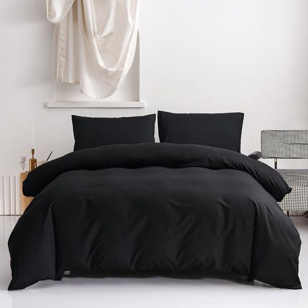 

bedding sets pure black duvet covers solid bed linen euro beddings gray quilt cover pillow shams 200x200 135x200