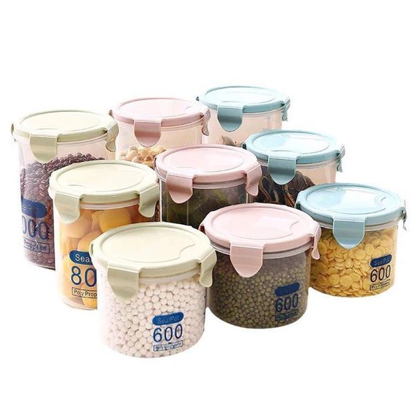 

storage bottles & jars 3pcs kitchen organizer sealing container 800ml box transparent cereal holder fresh