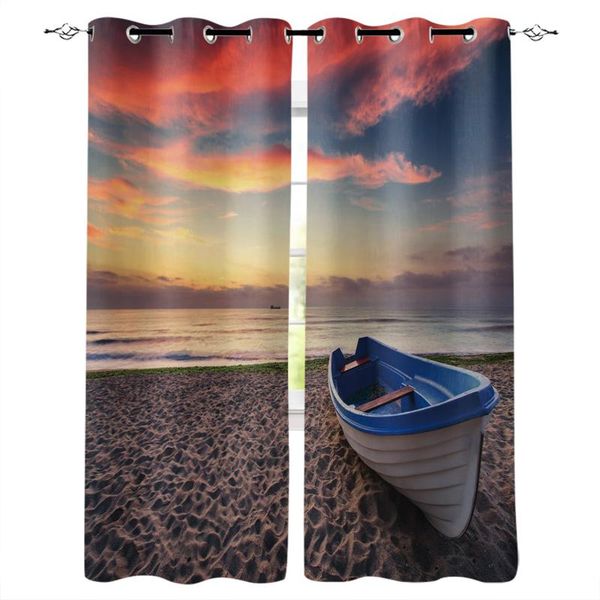 

curtain & drapes boat beach dusk window curtains home decor living room bedroom kitchen items door
