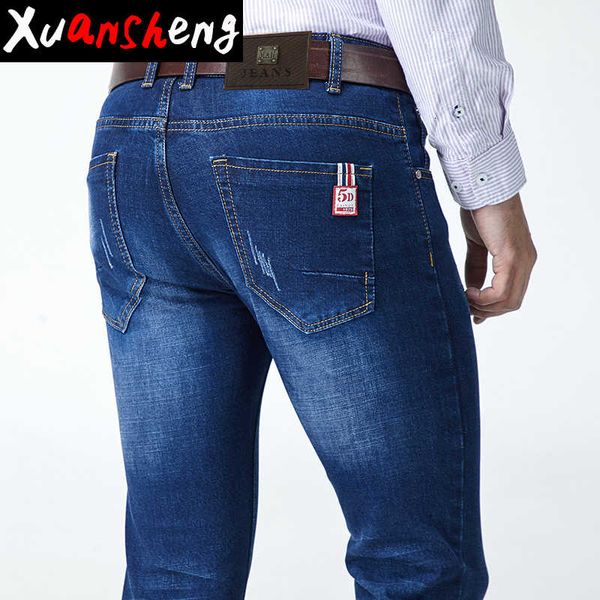 

brand youth slim men's jeans 2021 thick classic stretch straight cat claw personality blue fashion street long pants denim jeans