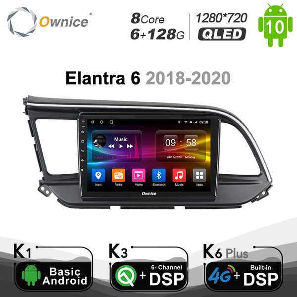 

car audio ownice 6g +128g radio player for elantra 6 2021 - gps navi android 10.0 8core 4g lte dsp multimedia