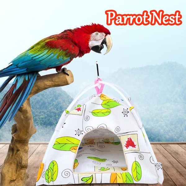 

bird pet house cage creative print parrot hanging canvas tent floor t6 cages
