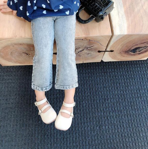 

2021 new arrival girls boys denim long pants spring fashion kids jean pants 2-7 years yl368, Blue
