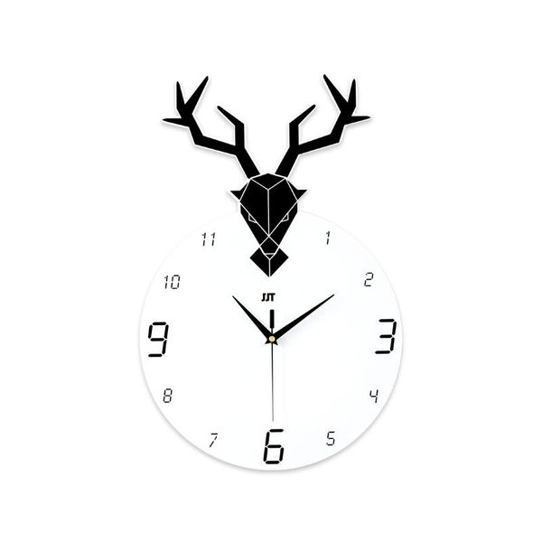 

wall clocks deer nordic wooden clock silent sticker fashion living room horloge murale grande taille home decor oo50wc