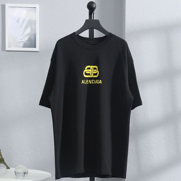 

brand t shirt polos high version spring / summer paris classic latch paper clip short sleeve double bb letter printed me, White