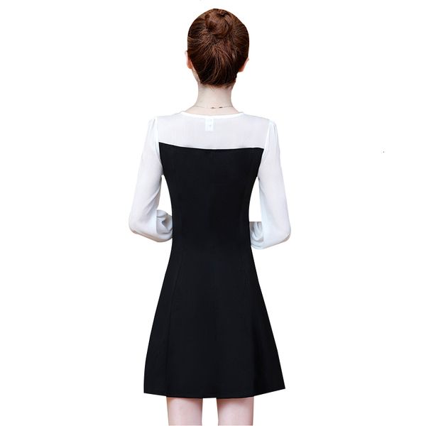 

women sleeve the black line party elegant ladies dress lijy, Black;gray