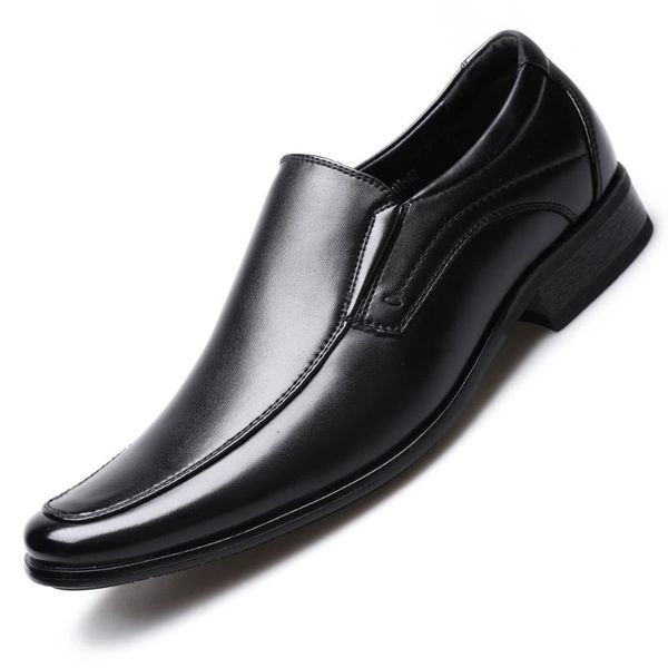 

dress shoes mazefeng classic business men's fashion elegant formal wedding men slip on office oxford for 2021, Black