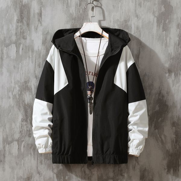 

hip hop men in hoodies autumn 2021 new casual block of colors from the vintage loose stripe with hoodie jacket streetwear 8ses, Black;brown