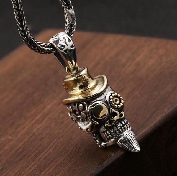 

pendant necklaces women jewelry skull necklace vintage gold silver color punk motorcycle
