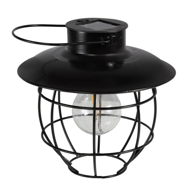 

portable lanterns 1pc waterproof solar hanging light iron delicate pendant lamp scene decor black
